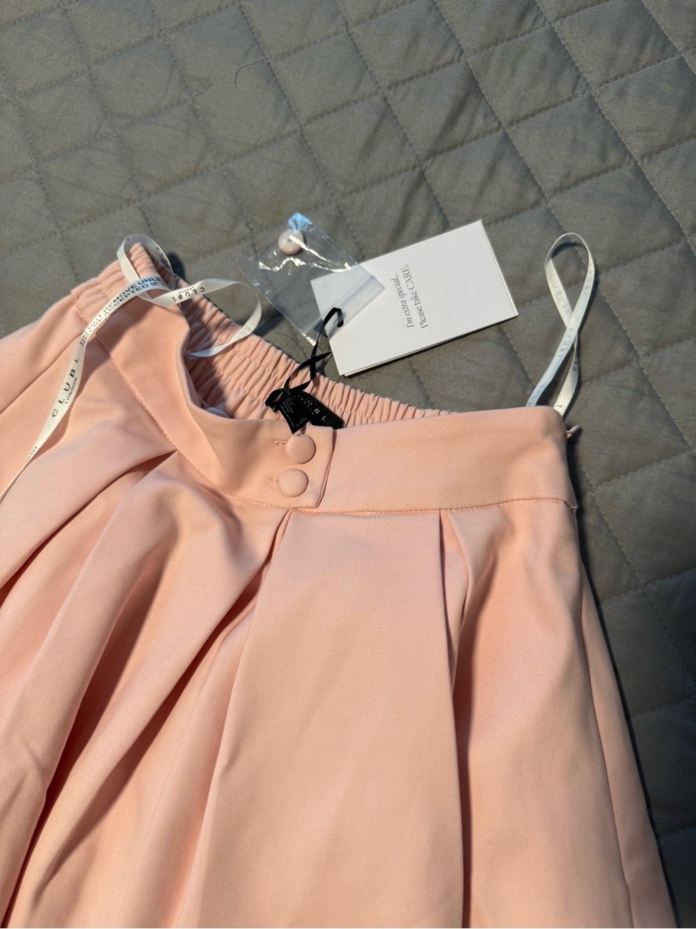 High-Waist Pink Pleated A-Line Skirt by (unbranded)